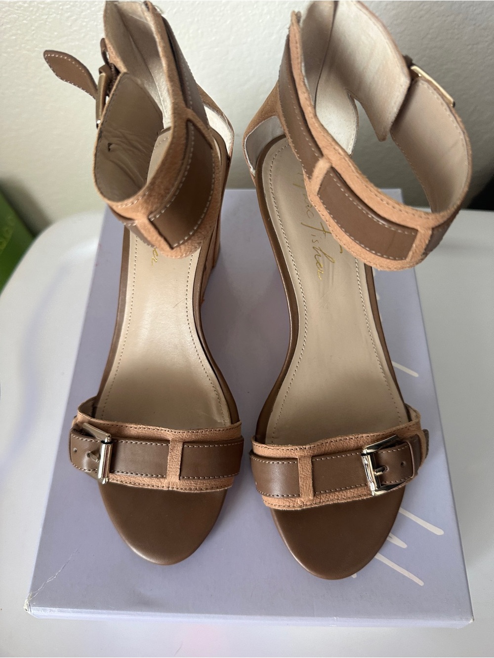 Marc Fisher Camron cork wedge sandals